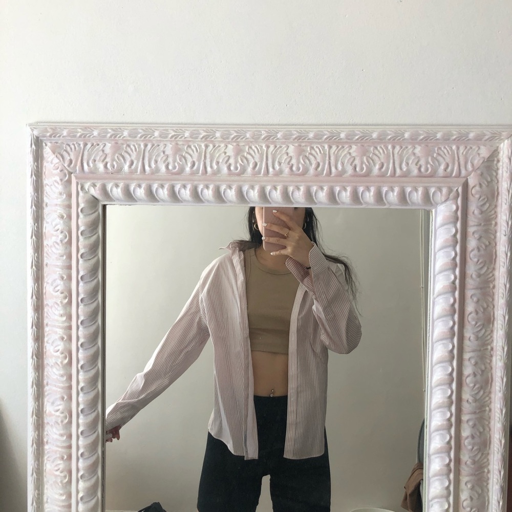 Brooks brothers pink and white button up